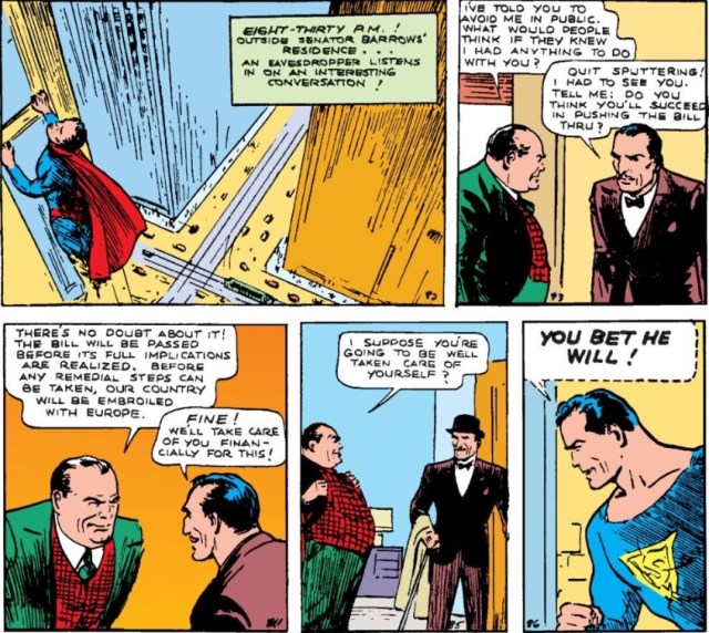 Superman spying on a lobbyist