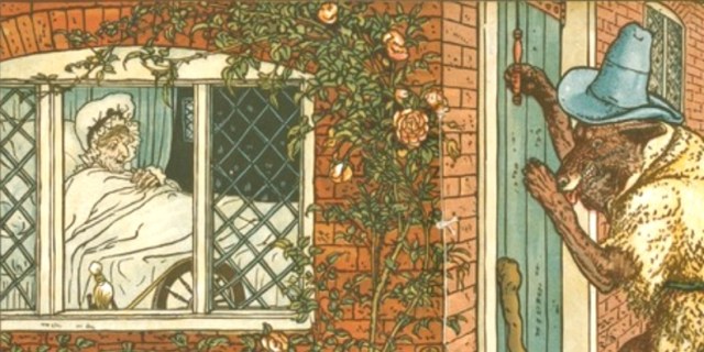 Red Riding Hood Grandmother and Wolf